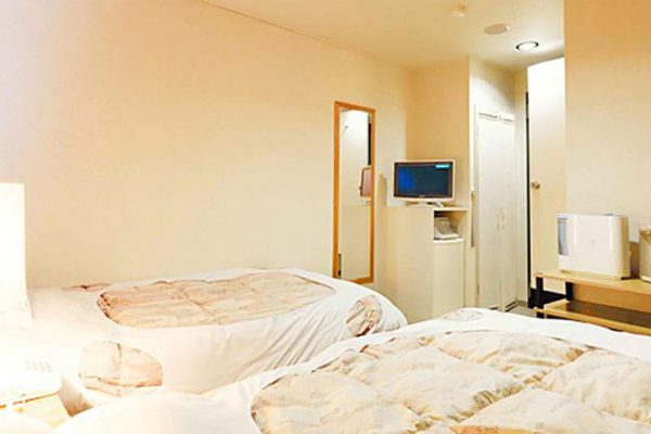 Hirafutei Prince Hotel Twin Bedroom with mirror and TV | Upper Hirafu