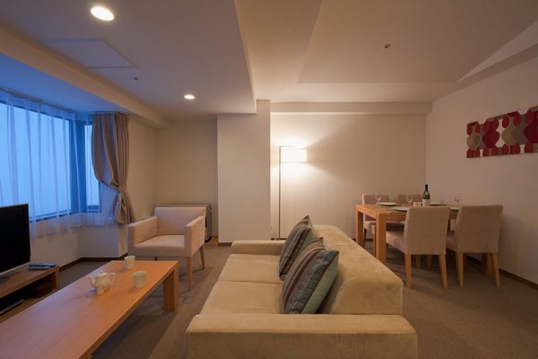 One Niseko Resort Towers Living Area with TV | Moiwa