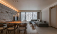 Kozue Living and Dining Area with Outdoor View | Middle Hirafu