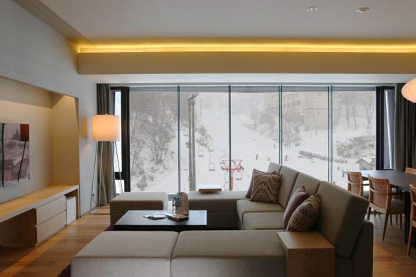 Aya Niseko Three Bedroom Living Area with TV | Upper Hirafu