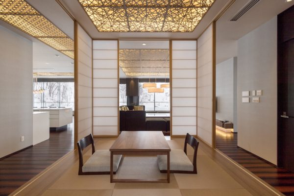Aya Niseko Penthouse Three Seating Area with Japanese Mat | Upper Hirafu