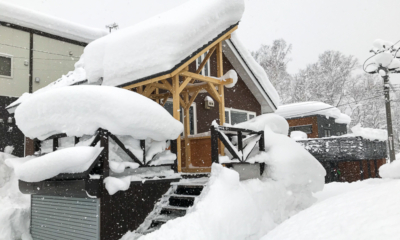 Kuma Cabin Exterior with Snow | Lower Hirafu