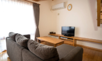 Bliss Cottage Sakura Living Area with TV | East Hirafu