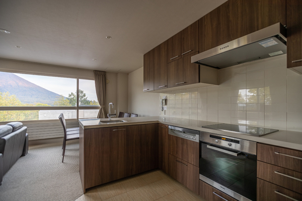 The Freshwater One Bedroom Apartment Kitchen Area | Middle Hirafu