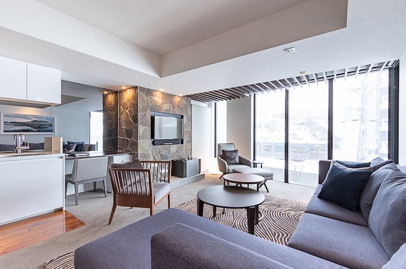 The Vale Niseko Two Bedroom Resort Lounge Area | Upper Hirafu