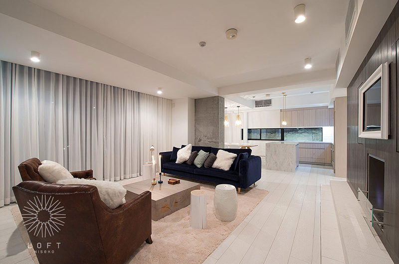 Loft Niseko Living Area with TV | Middle Hirafu