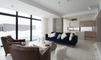 Loft Niseko Living Area with Outdoor View | Middle Hirafu