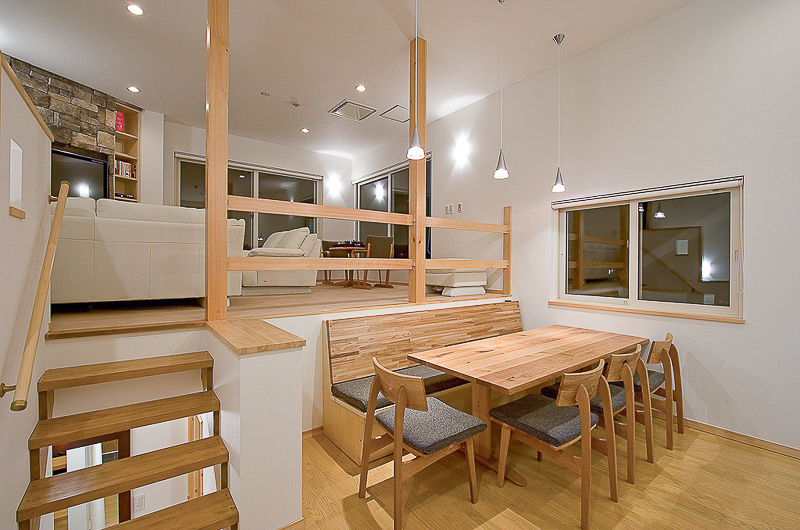 Birch Grove Indoor Living and Dining Area with Wooden Floor | Lower Hirafu