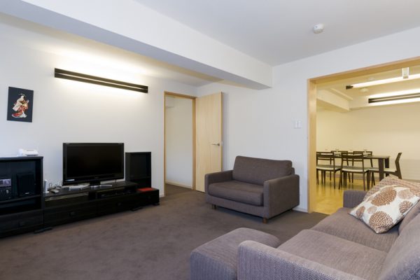 Futagoyama Two Bedroom Apartment Lounge Area with TV | Middle Hirafu Villag