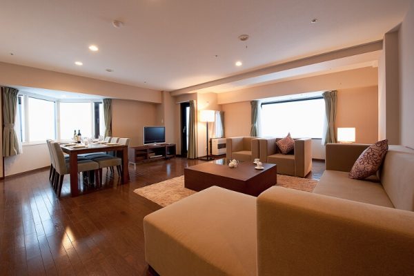 One Niseko Resort Towers Living and Dining Area with Wooden Floor | Moiwa