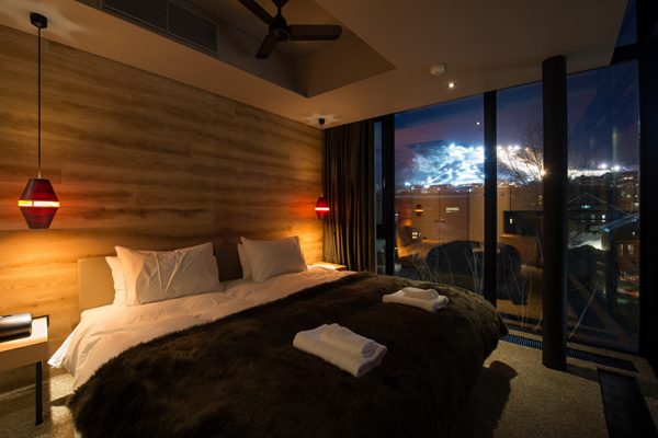 Aspect Niseko Bedroom at Night | Middle Hirafu Village