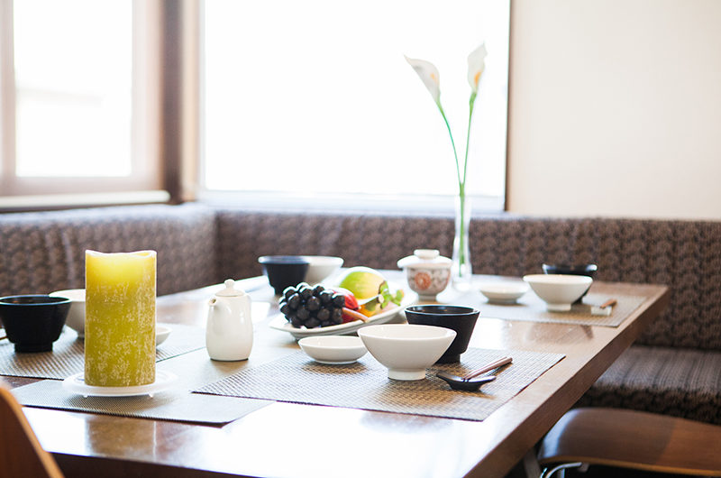 Toshokan Townhouses Fruits on Dining Table | Middle Hirafu