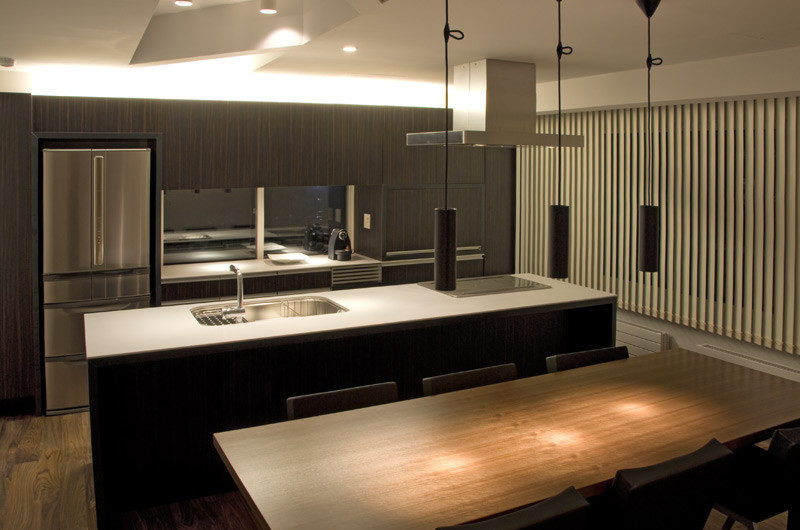 J-Sekka Suites Kitchen at Night | Middle Hirafu