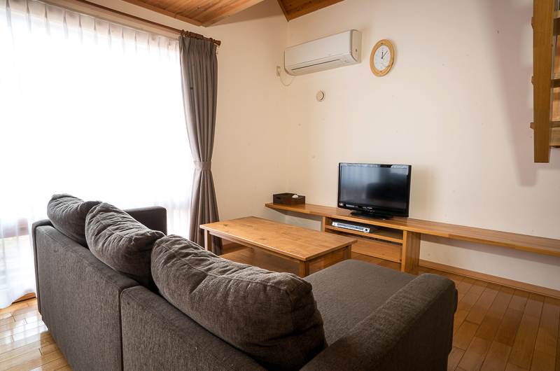 Bliss Cottage Sakura Living Area with TV | East Hirafu
