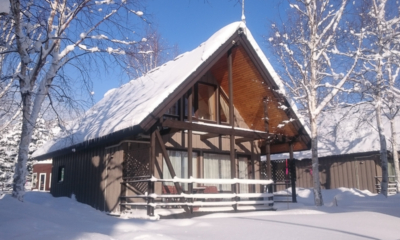 Bliss Cottage Sakura Exterior with Snow | East Hirafu