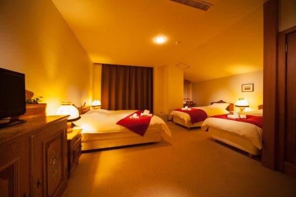 Marillen Hotel Bedroom with Triple Beds | Happo Village