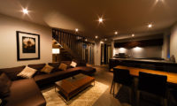 Phoenix Chalets Living and Dining Area at Night | Lower Wadano
