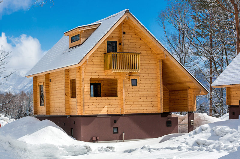 Wadano Woods Chalets Exterior with Snow | Lower Wadano