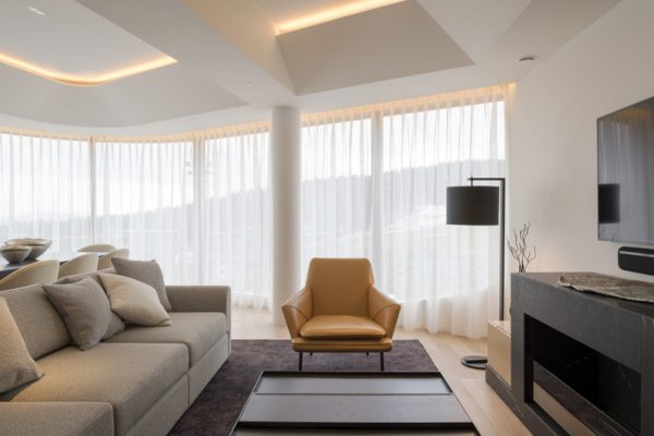 Skye Niseko Four Bedroom Suite Lounge Area with TV | Upper Hirafu Village