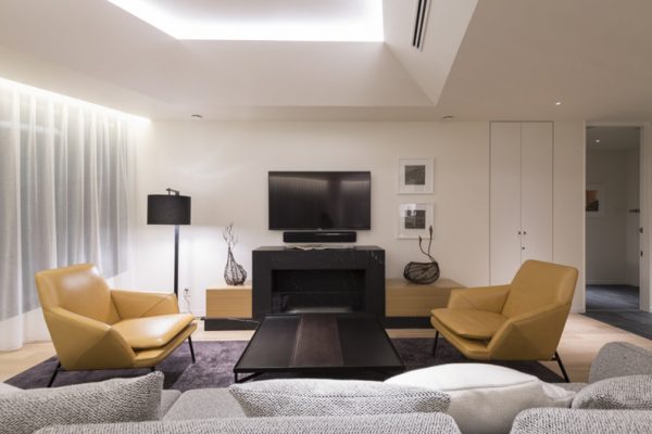Skye Niseko Four Bedroom Suite Living Area with TV | Upper Hirafu Village