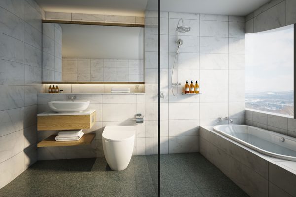 Skye Niseko Penthouse Bathroom with Bathtub | Upper Hirafu Village