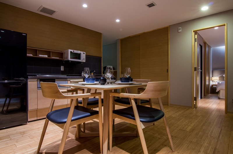 Koharu Resort Hotel & Suites Kitchen and Dining Area with Fridge | Upper Wadano