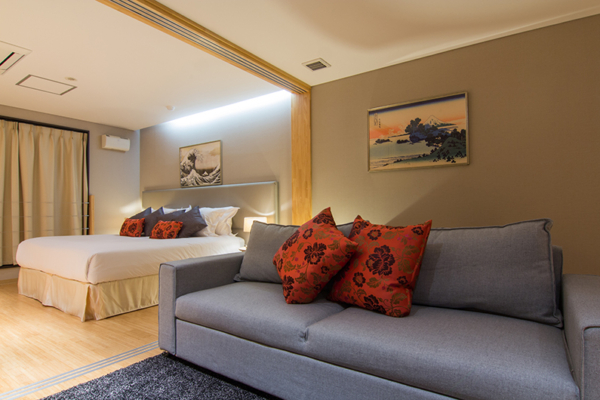 Koharu Resort Hotel and Suites One Bedroom Apartment Bedroom with Sofa | Upper Wadano