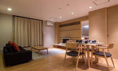 Koharu Resort Hotel and Suites Two Bedroom Apartment Living and Dining Area | Upper Wadano