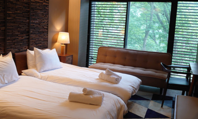 Koharu Resort Hotel and Suites Four Bedroom Villa North Bedroom Three with Twin Beds | Upper Wadano