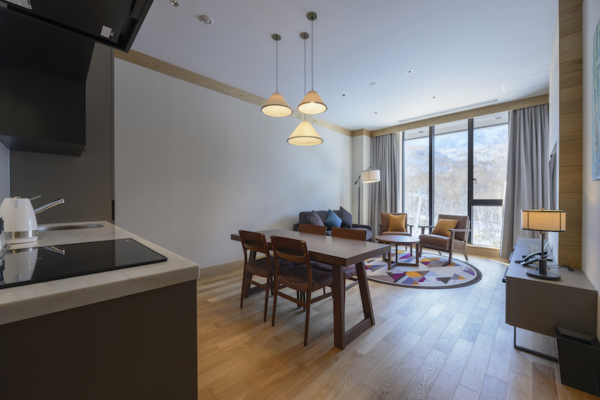 Yu Kiroro Two Bedroom Suite Open Plan Living and Dining Room | Kiroro
