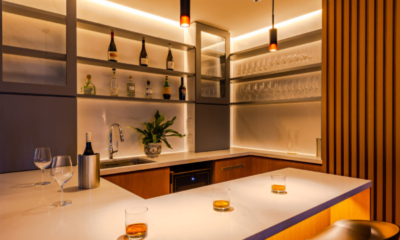 Roka five bedroom penthouse corner bar with wine glass array | Happo Village, Hakuba