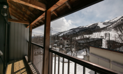 Hotel Villa Hakuba Sakka Three Bedroom balcony exterior with ski resort, mountain views | Upper Wadano, Hakuba